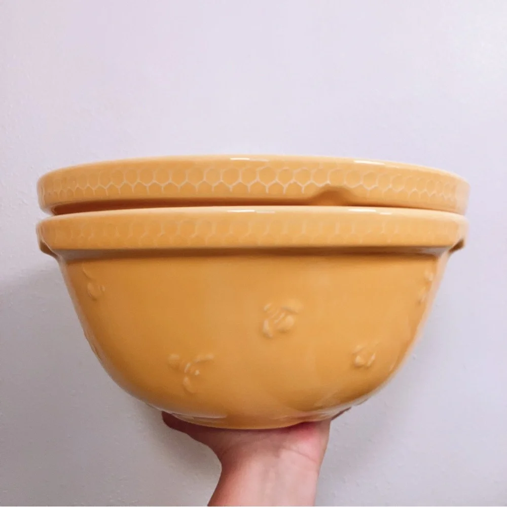 Mason Cash Large Yellow Sweet Bee Ceramic Mixing Bowl Crate and Barrel